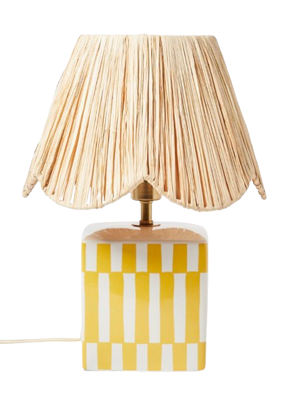 Oliver Bonas: Ines Yellow Raffia & Ceramic Desk & Table Lamp, £85