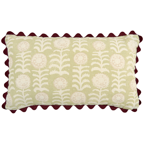 Penny Morrison: Killi Green and Sketched Stripe Red Green with Burgundy Wavy Trim, £228.70