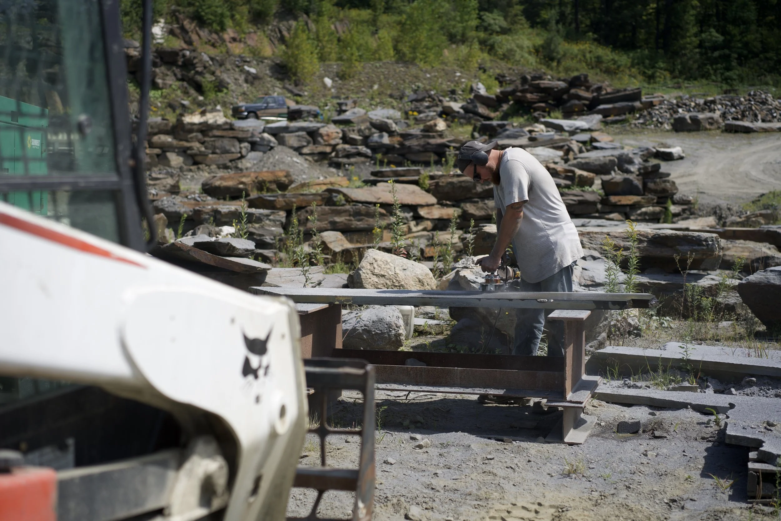Grinding rocks at Sugar Ledge Quarry.