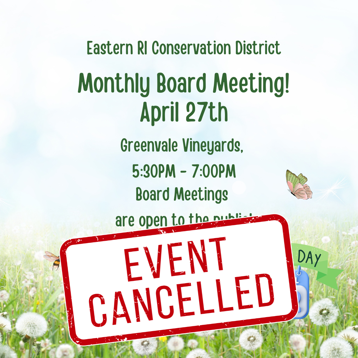 ERICD Monthly Board Meeting (Cancelled)