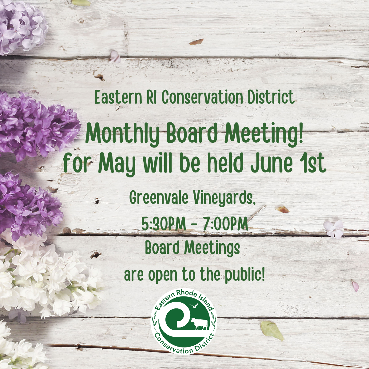 ERICD Monthly Board Meeting for May