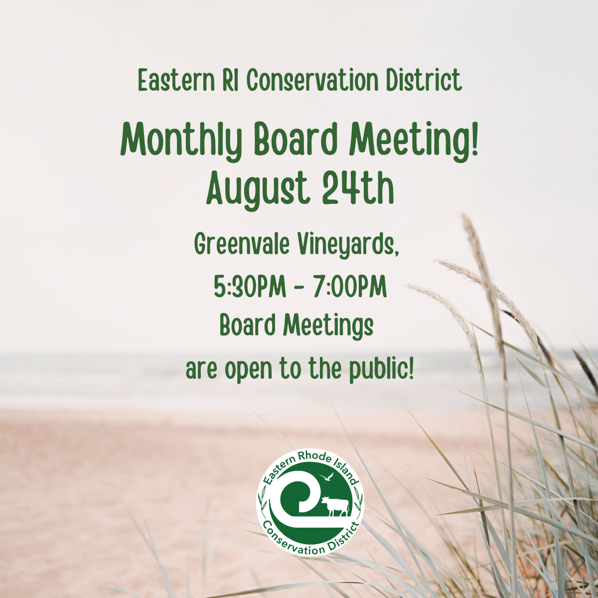 ERICD Monthly Board Meeting for August
