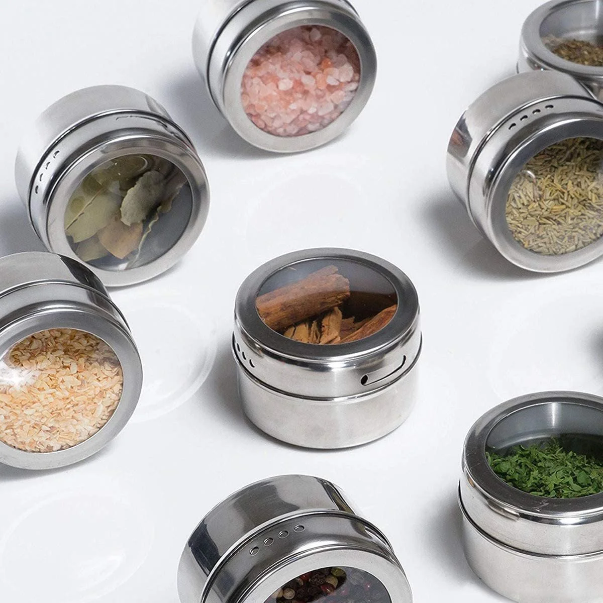 Bekith 20 Pack Stainless Steel Magnetic Spice Tins