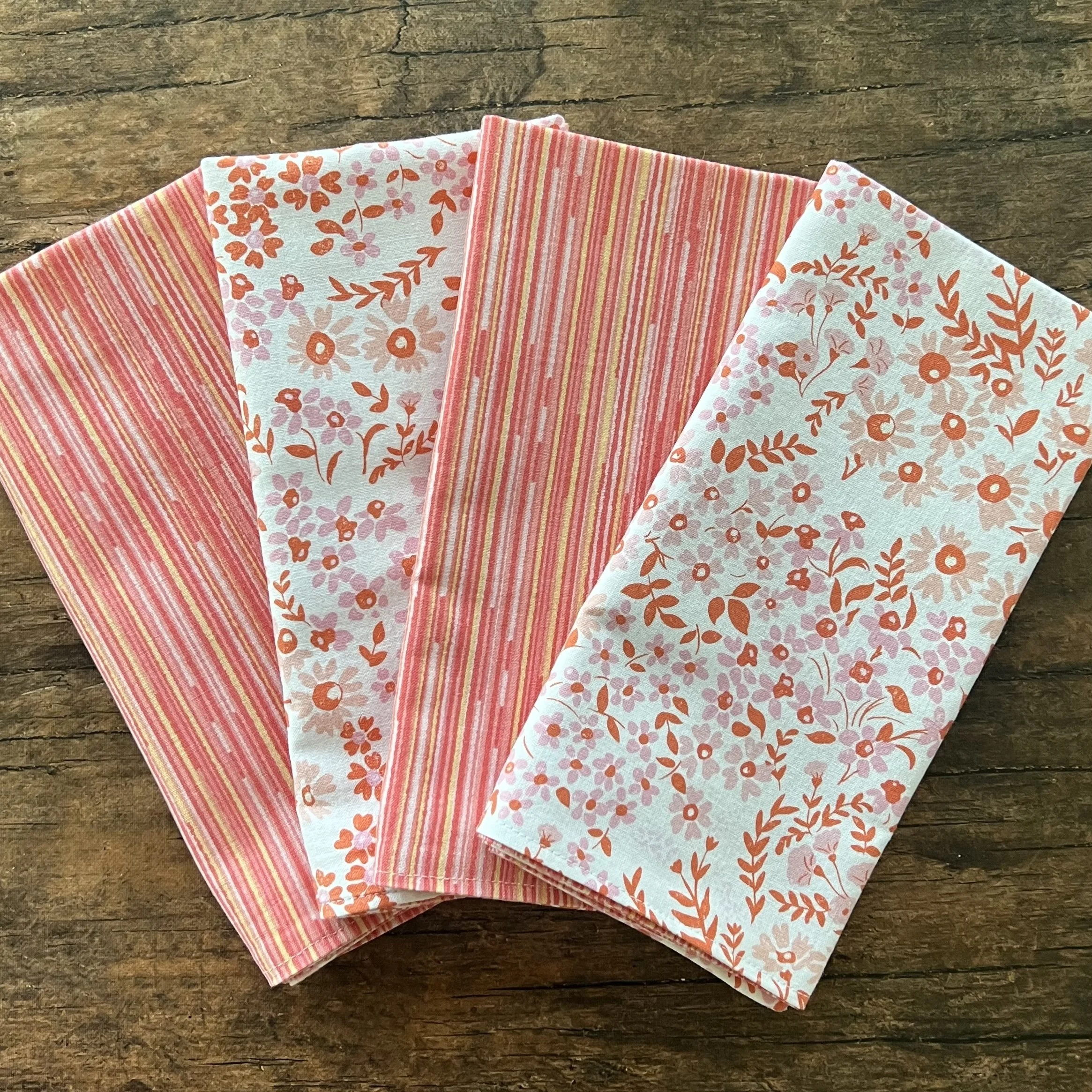 Coral Florals Large Napkins