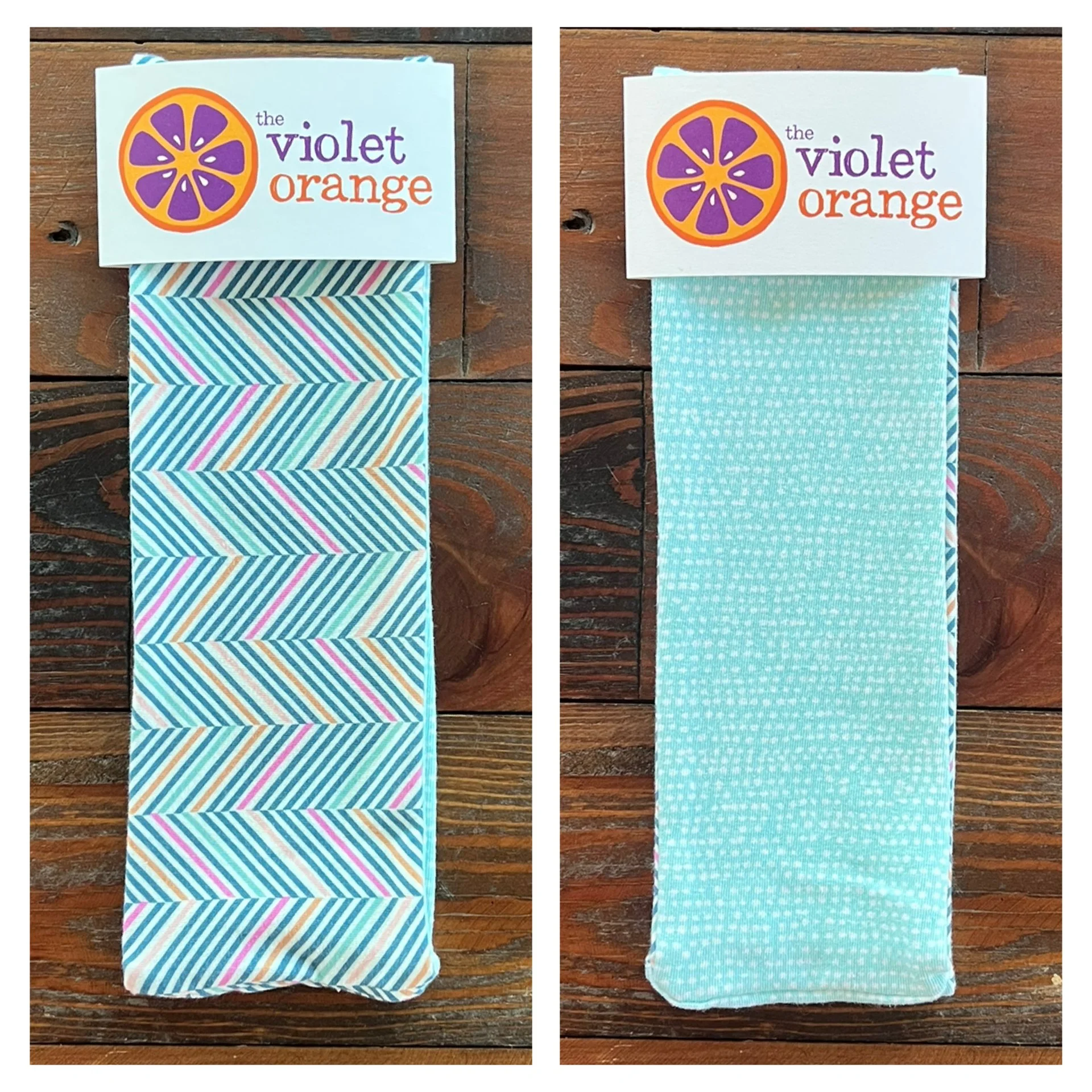 Mint Chevron Reversible Wide Headband