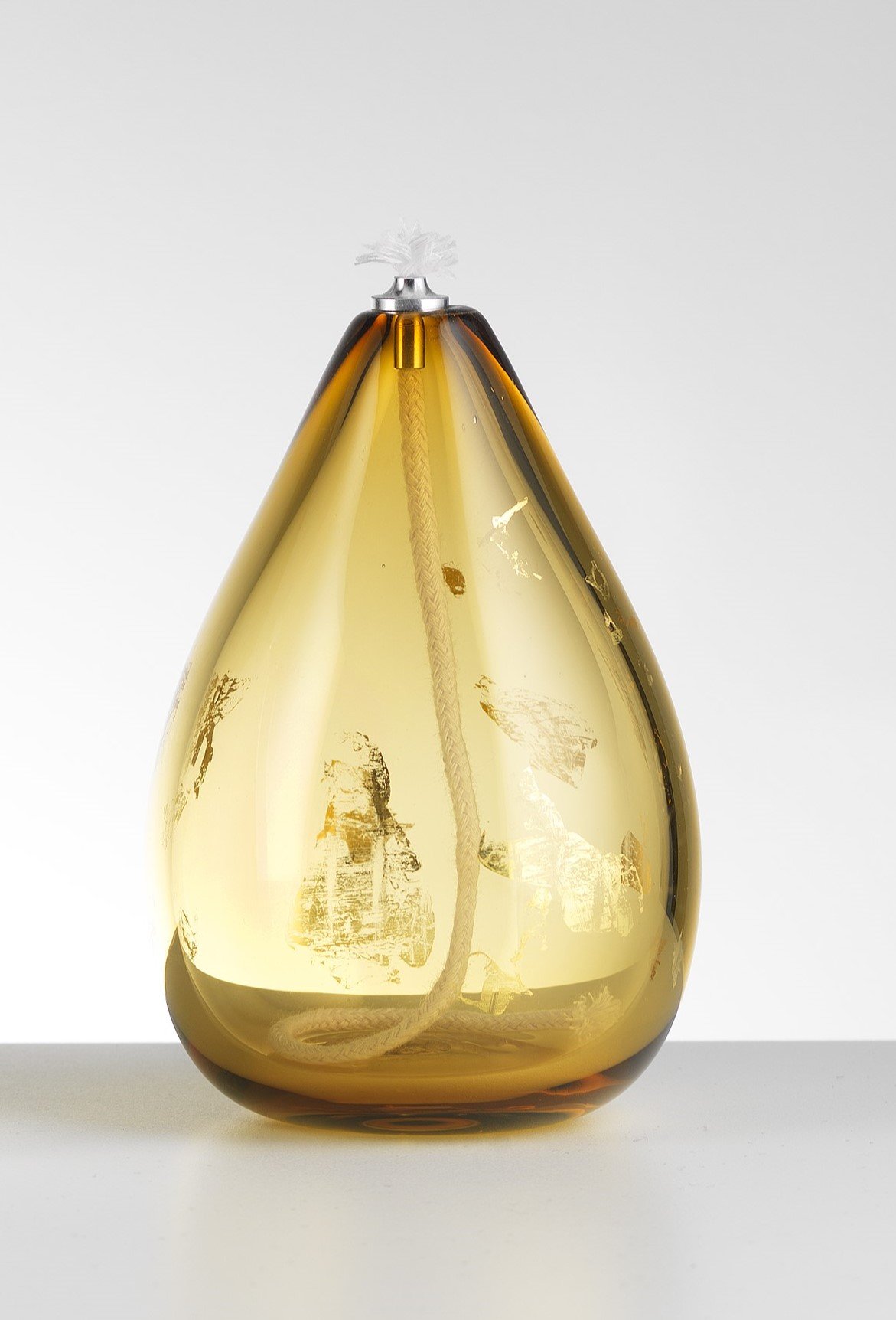 Oil lamp in Amber and gold leaf.jpeg