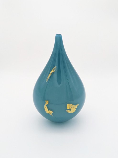 Teal Dew Drop with Gold leaf by Elin Isaksson.jpg