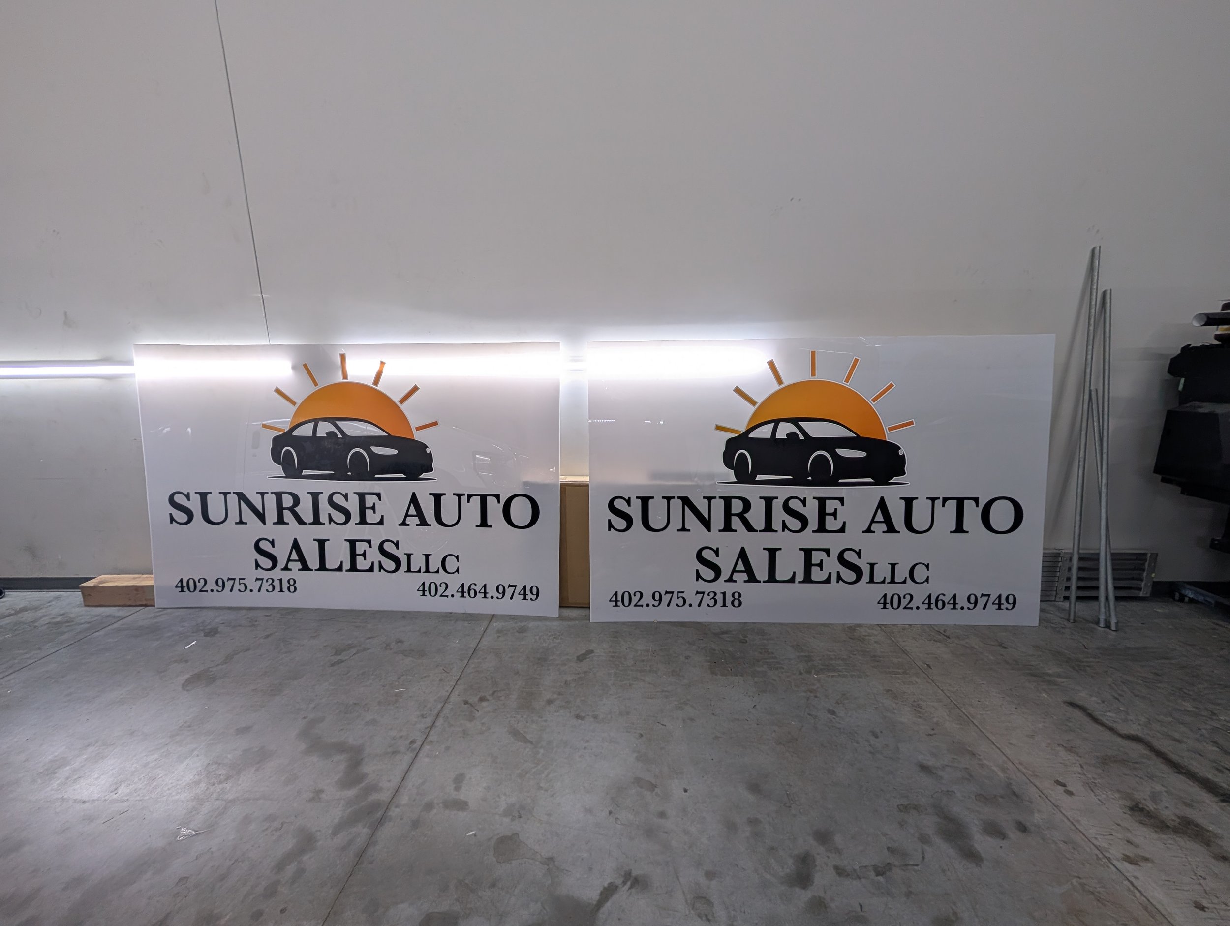 Double sided translucent panels with spot graphic overlays 