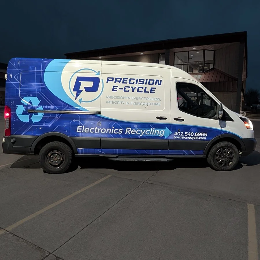 Modern Transit van with blue color scheme and awesome graphic design layout