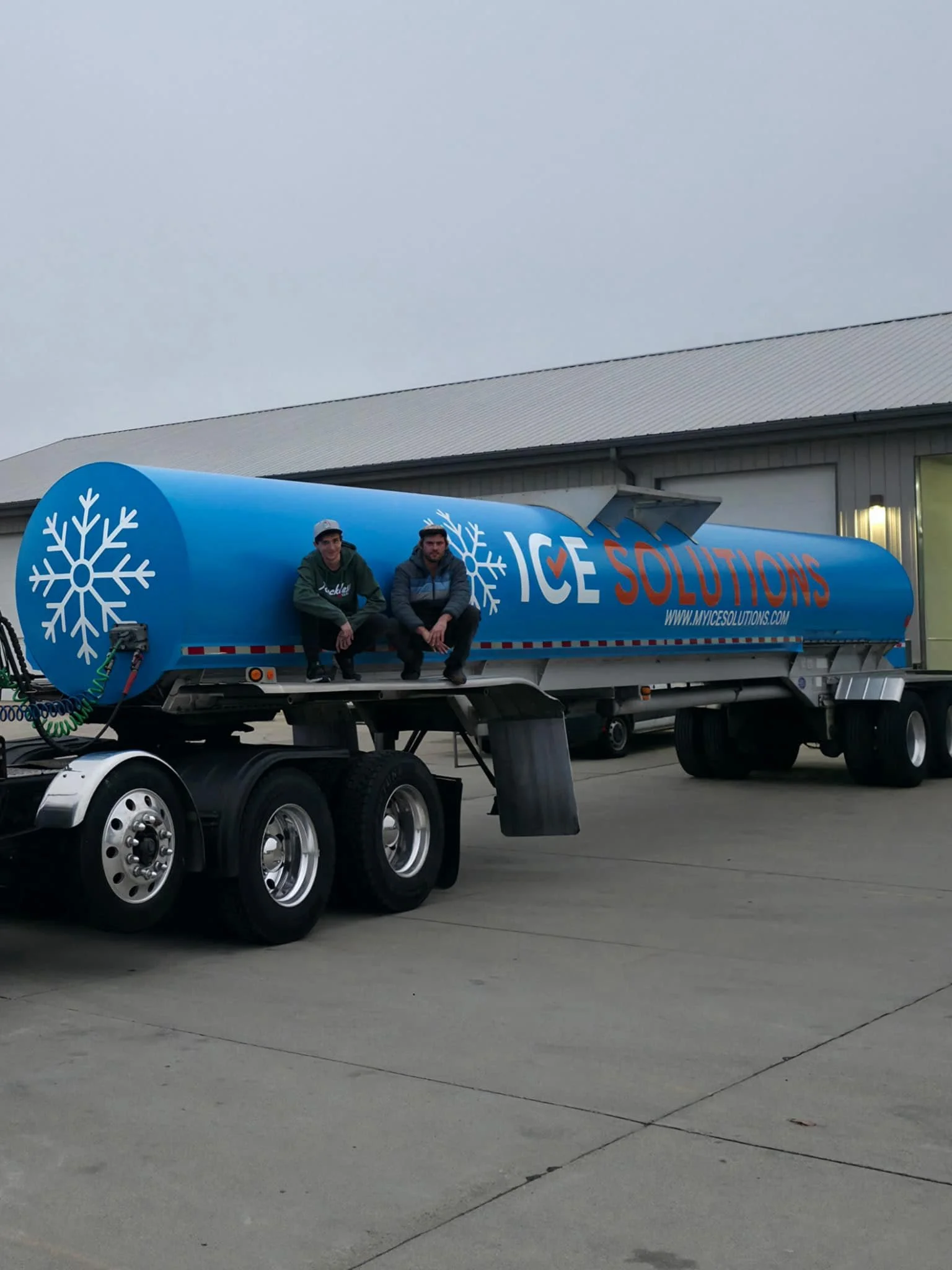 Full commercial wrap on 53 tanker with logo spot graphic overlays