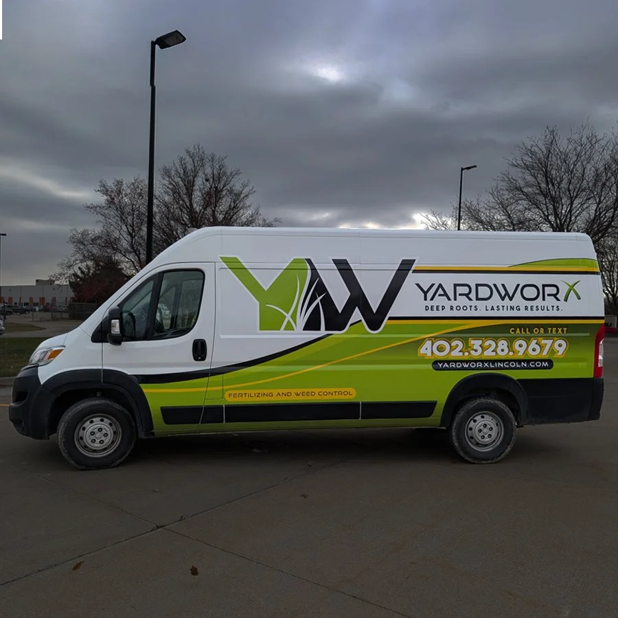 Partial wrap designed printed and installed in house for this Dodge Promaster van