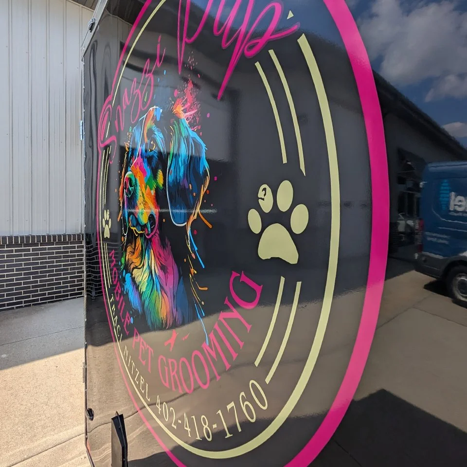 Pet grooming trailer decals