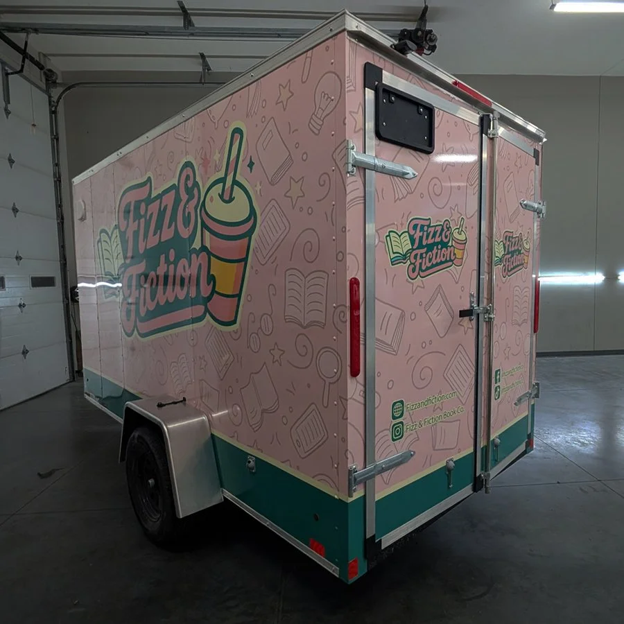 clean modern design for commercial trailer wrap graphic design