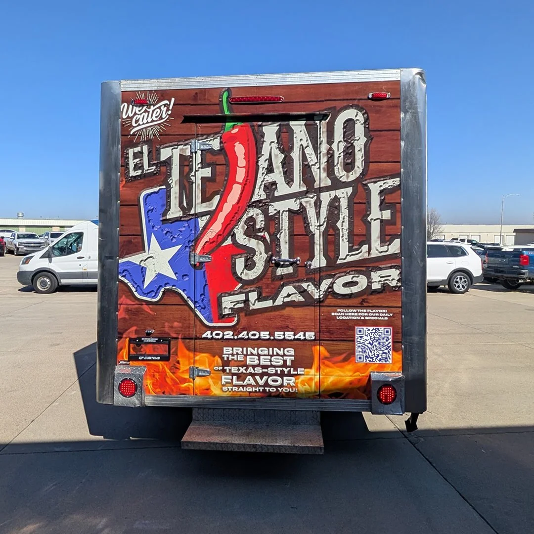 Mexican restaurant text-mex design professionally installed for catering services
