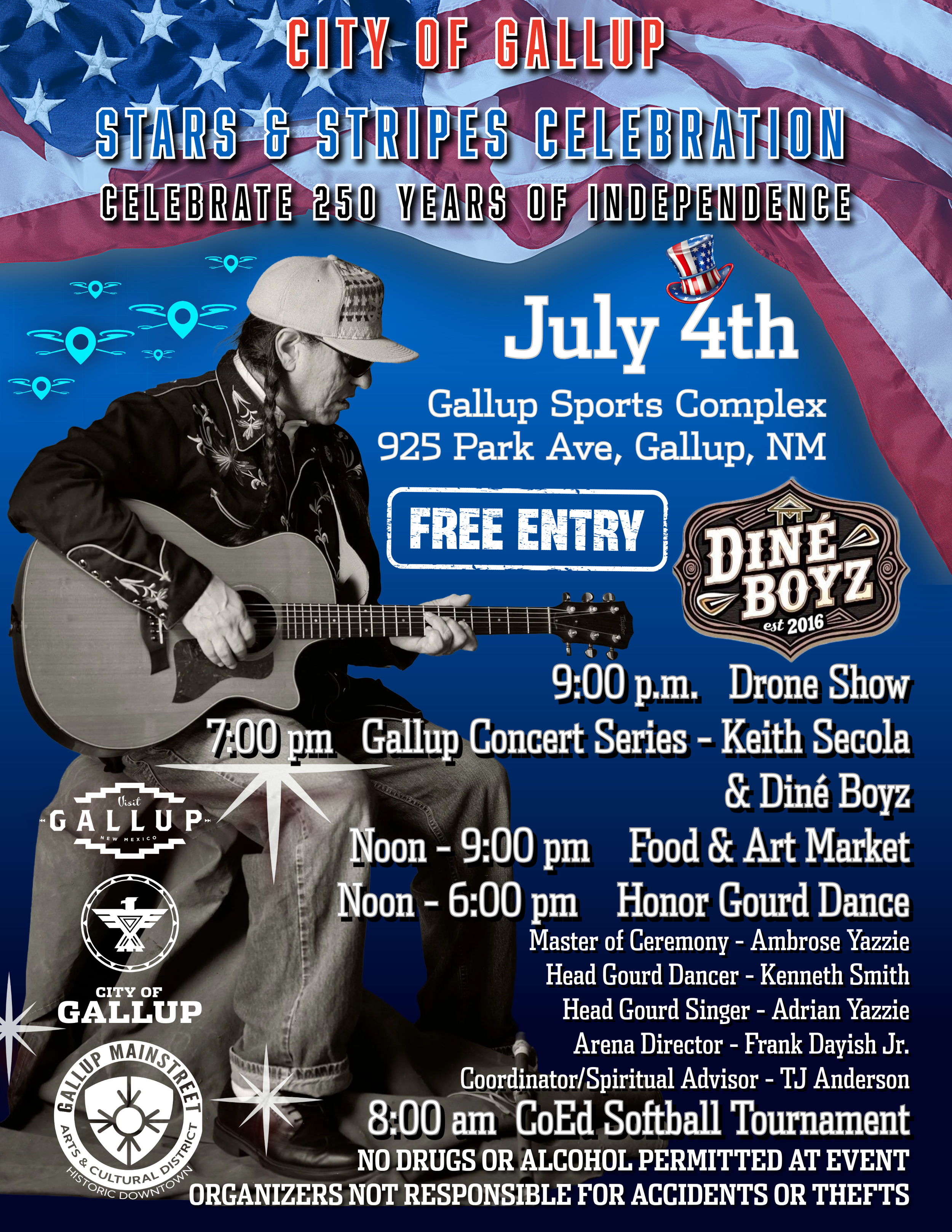July 4th 250th drumming for Keith Secola