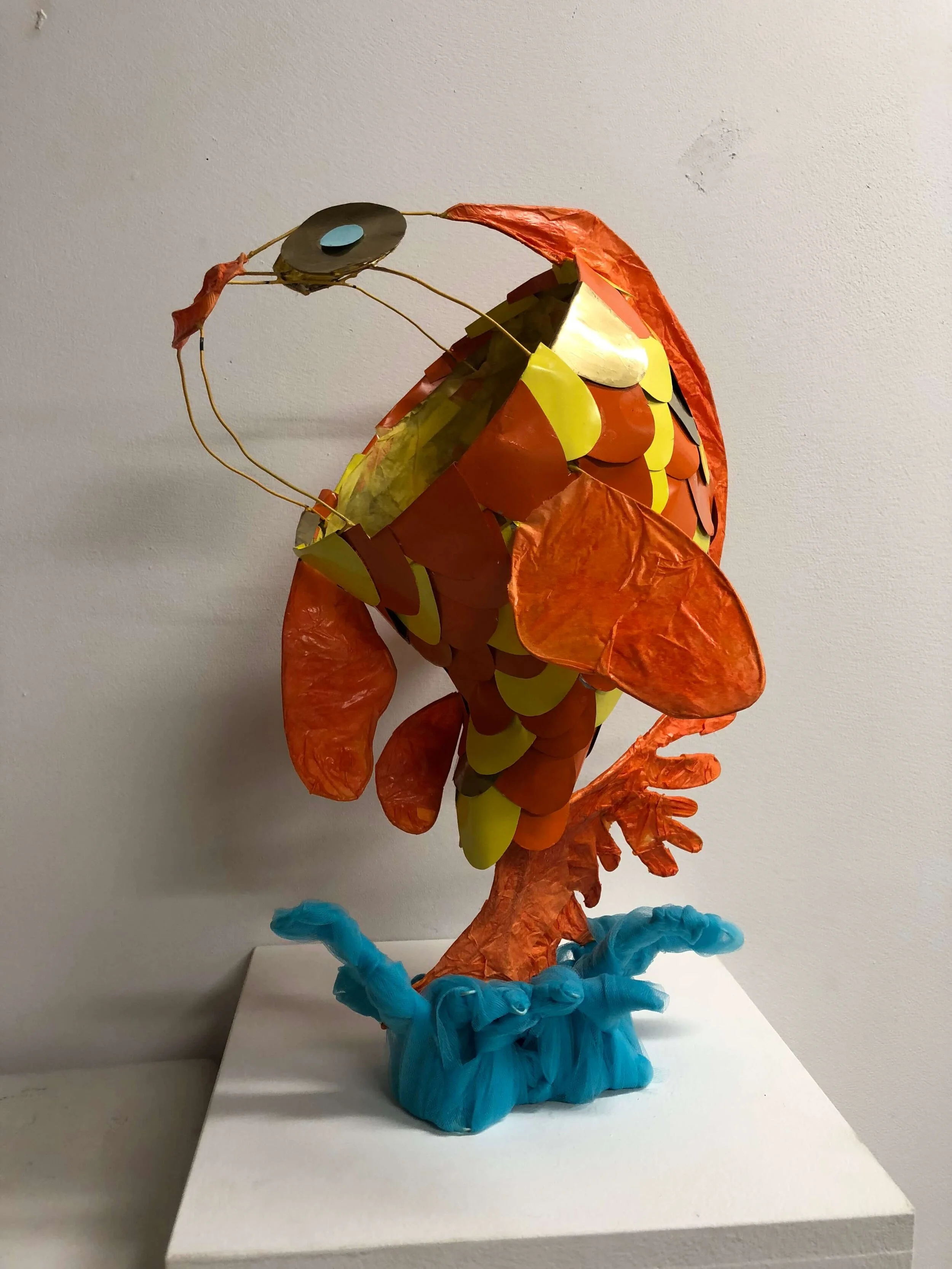 Fish Out of Water, Wire & recycled soda cans, 2018