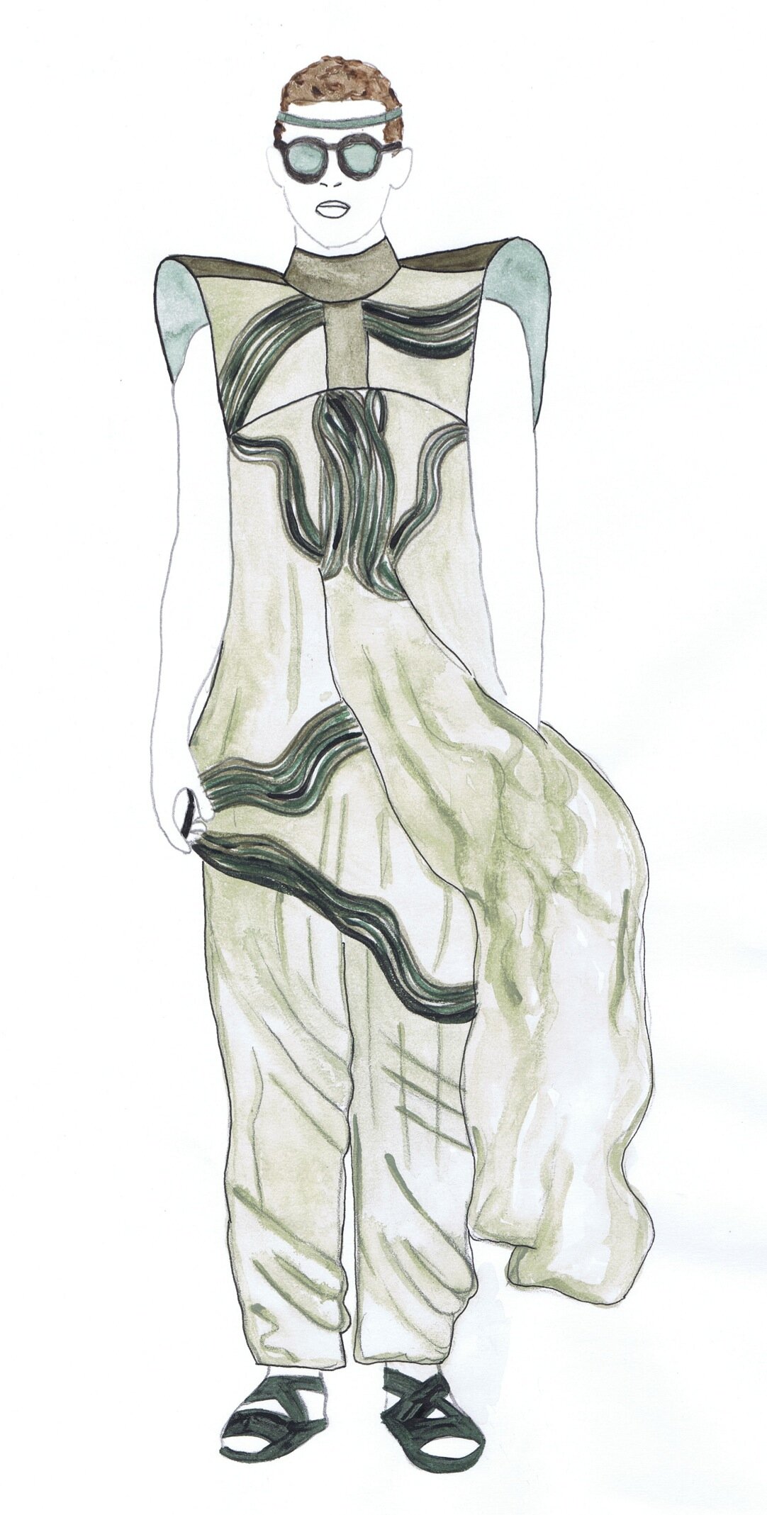 'Antony and Cleopatra' - Design for Octavius Caesar. I wanted Caesar to have a costume that conveyed his bloodline and was ostentatious and impractical.