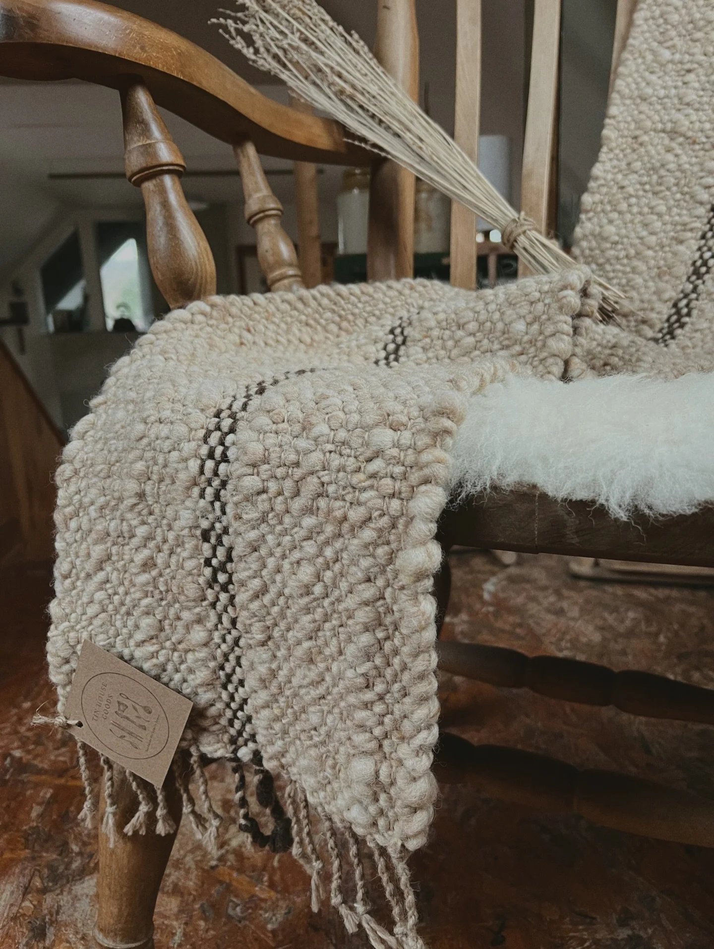 Warm, natural tones, rustic texture, and long enough to drape over a table or chair. This is one of the hand spun, hand woven pieces coming to today&rsquo;s shop update in a few minutes. 
There&rsquo;ll be no more updates this month (or year, technic