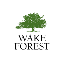 Logo with a green tree and the text 'Wake Forest' underneath.