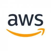 AWS logo with black letters and an orange smile-like arrow