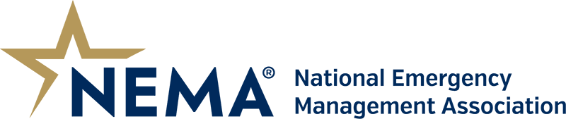 NEMA logo with a gold star and blue text indicating the National Emergency Management Association.