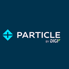 Particle by Digi logo on a dark blue background.