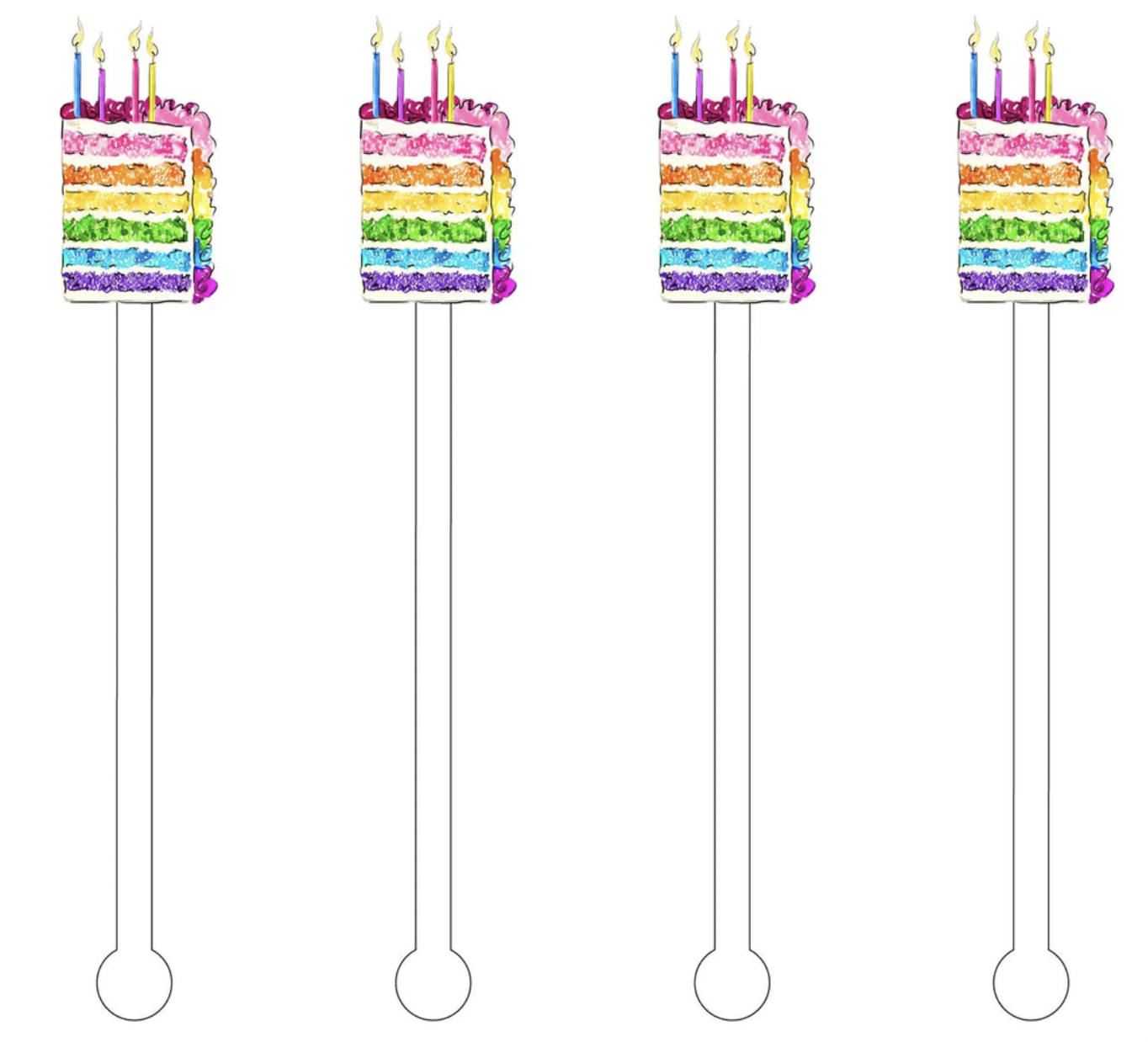 Rainbow Cake Acrylic Stir Sticks (4)