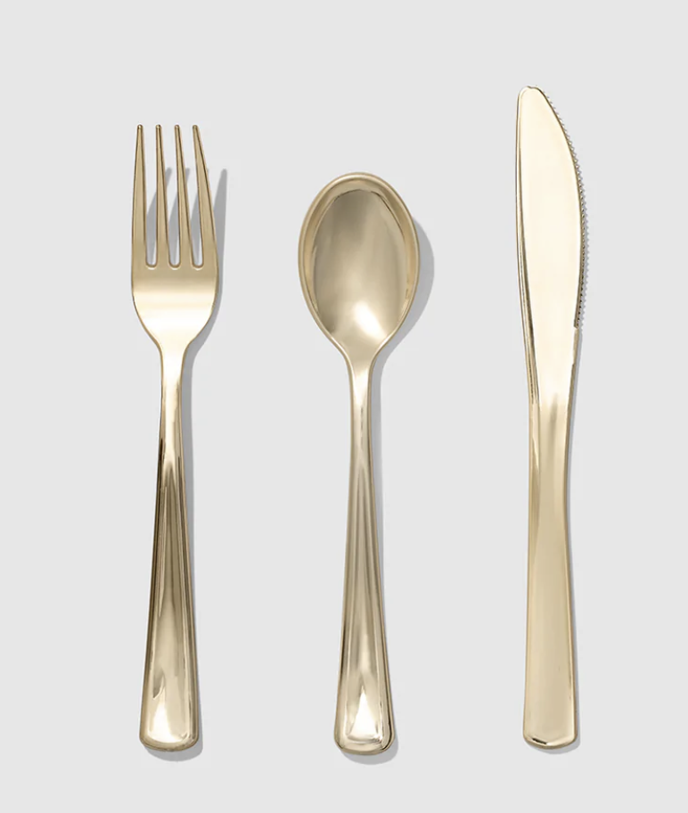 Metallic Gold Cutlery (30)