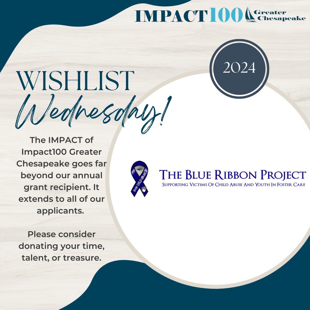 It's #WishlistWednesday! The IMPACT of Impact100 Greater Chesapeake goes far beyond just our yearly grant. Wishlist Wednesday is a wonderful opportunity to make a real difference in the community by fulfilling an item off a nonprofit's list. By parti
