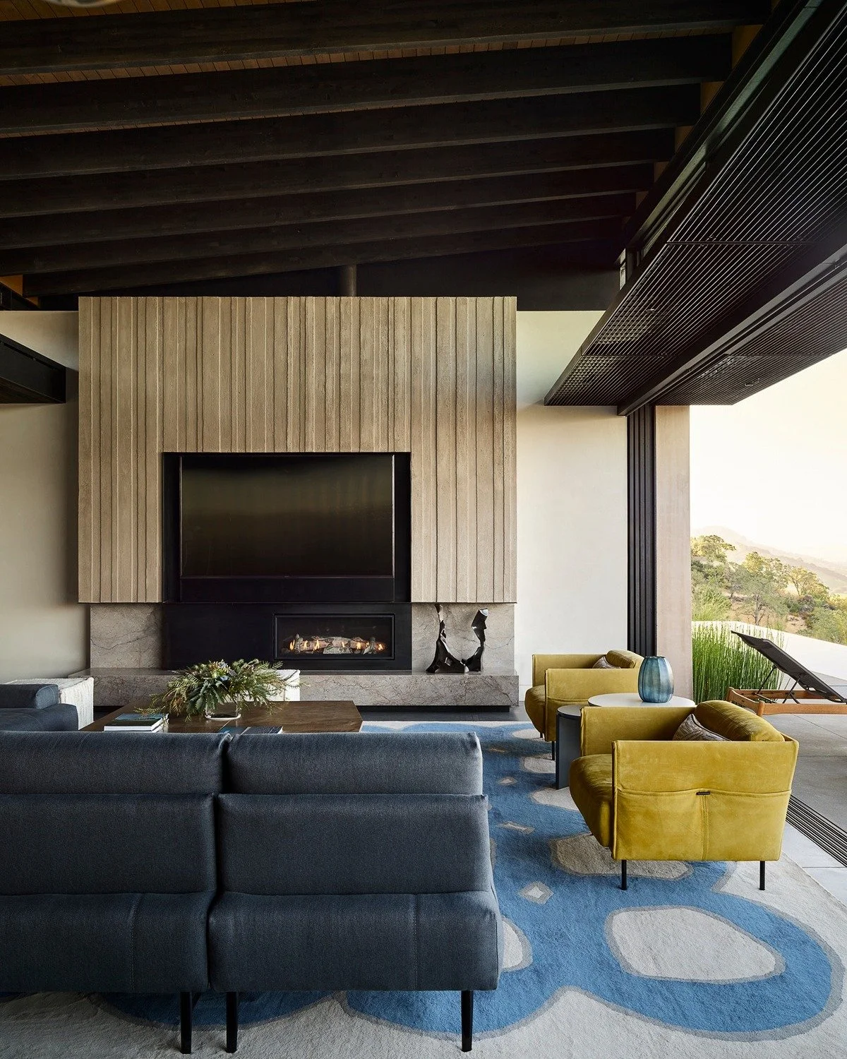 Stag's Leap Residence: A Fireplace Reimagined Through Material

For the Stags Leap living room, we redesigned the fireplace as a sculptural centerpiece rooted in texture and material balance. Working with our partners at TBC Plaster we developed a cu