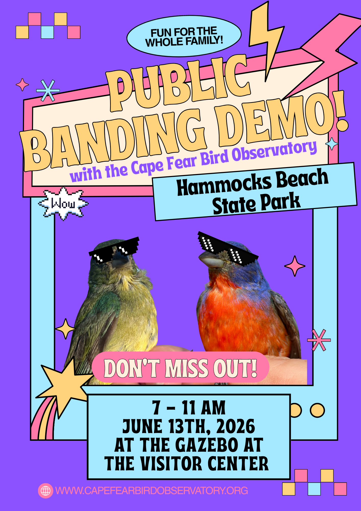 Painted Bunting Banding Demo - Hammocks Beach State Park