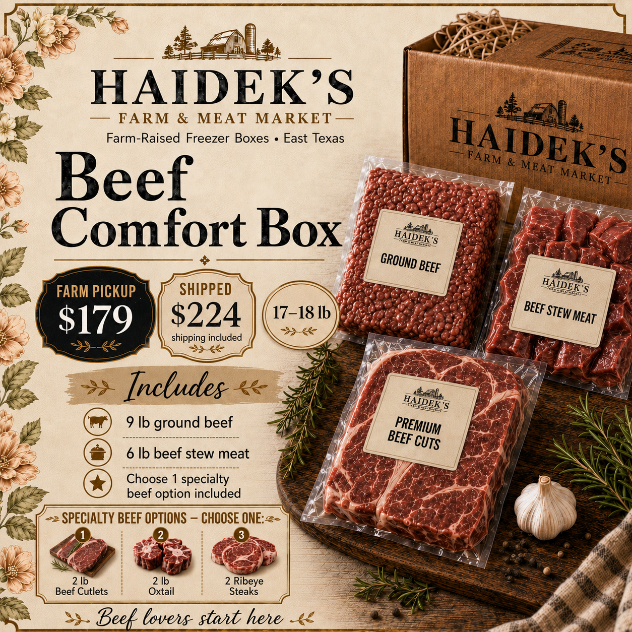Beef Comfort Box - Cold Storage Shipping