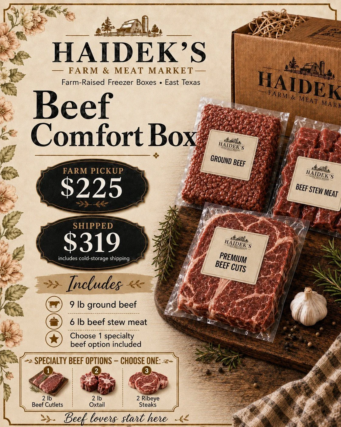 Beef Comfort Box - Local Pick Up