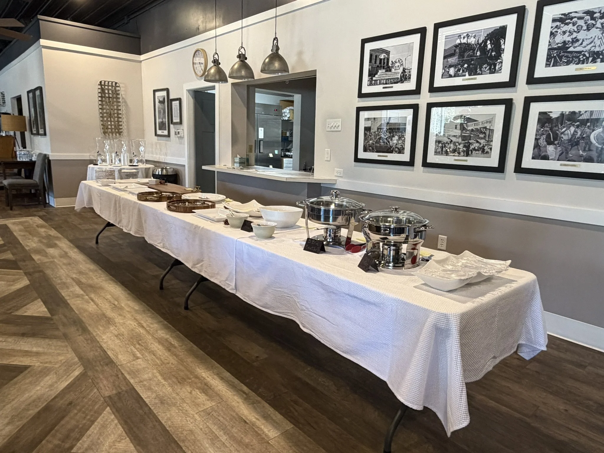 Appetizer Buffet waiting for the delicious contributions of our members. 