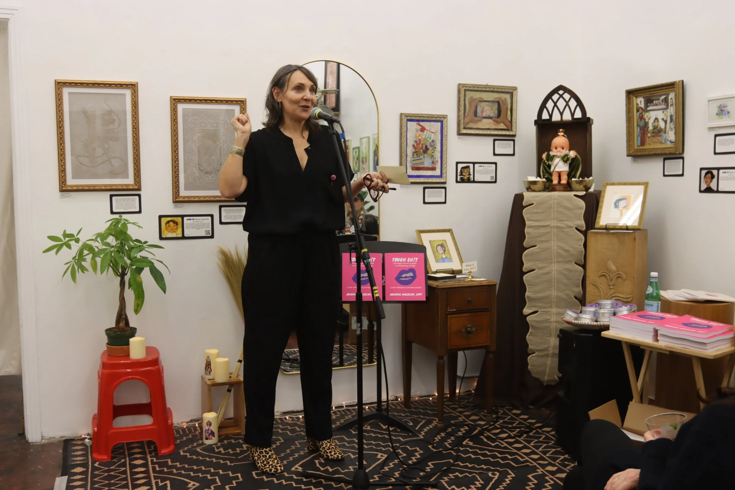 Arianne talking at Book Launch Event