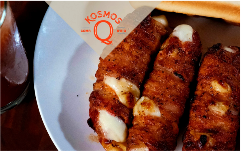 Bacon Wrapped Brat Boat