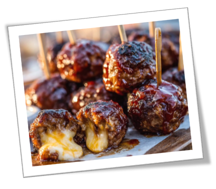 BBQ Meatball &amp; Cheese Bites