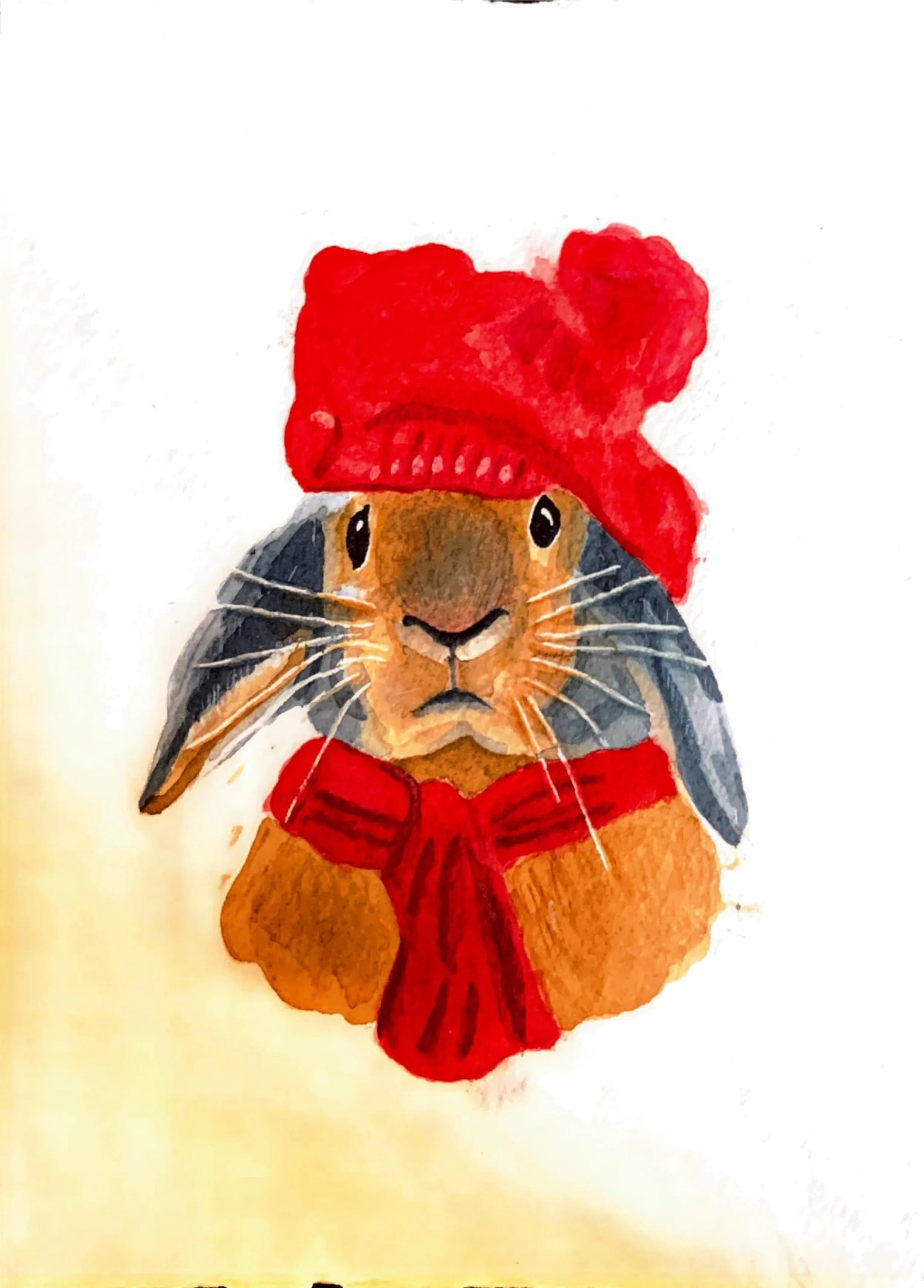 Bunny in a red hat.JPG