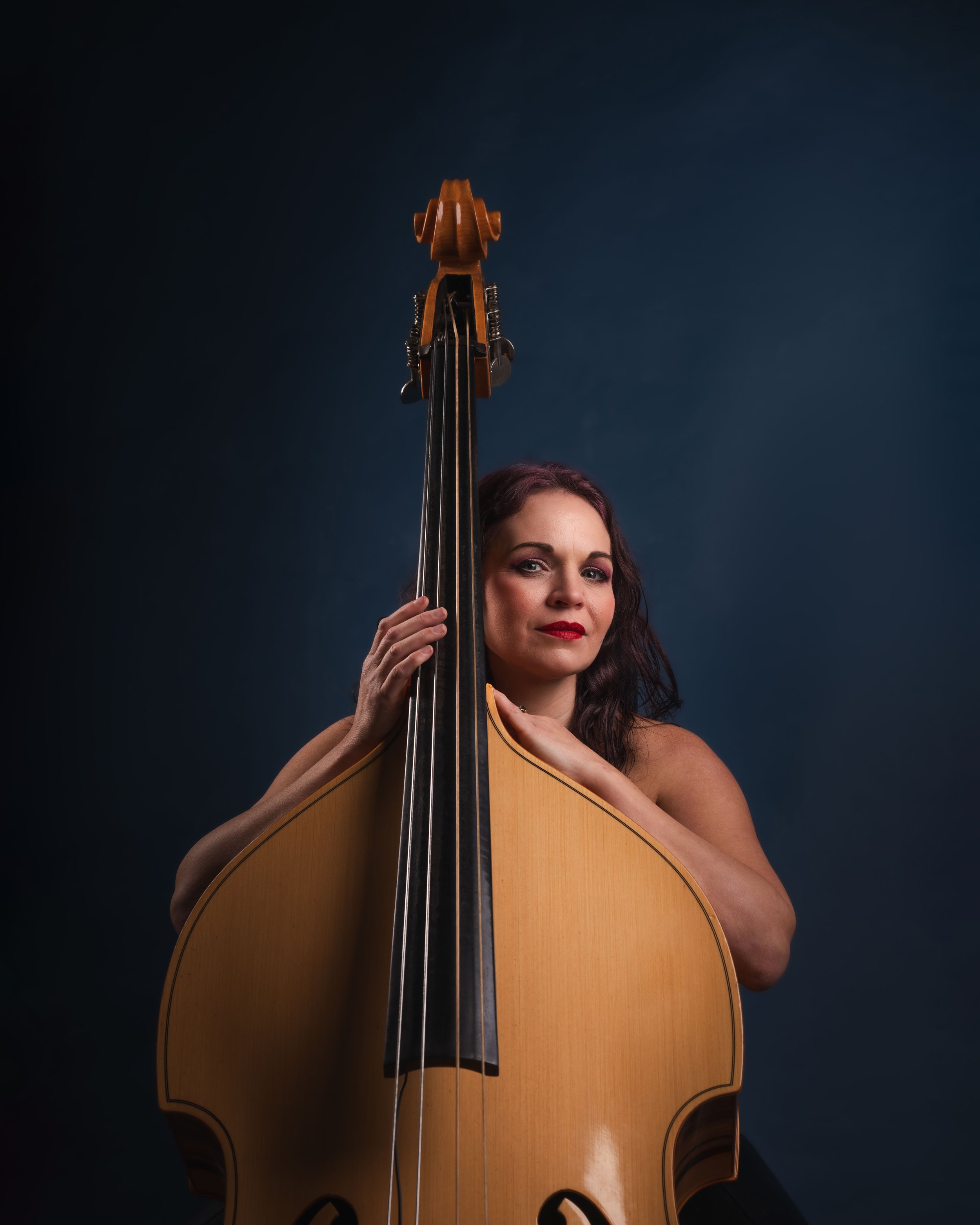 The amazing Serena and her double bass were fantastic subjects at the FireEyeLand studio