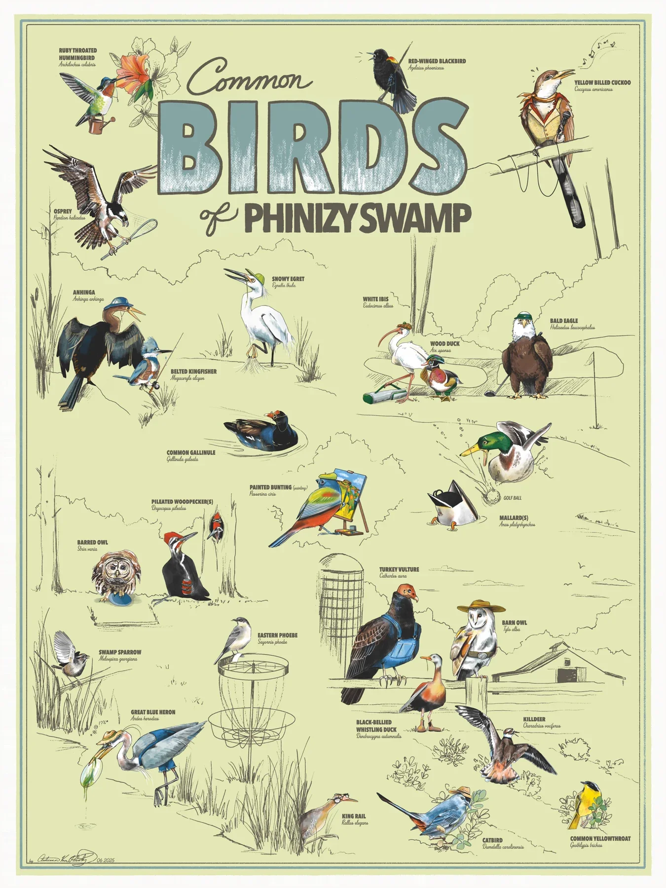 Common Birds of Phinizy Swamp by Autumn Von Plinsky, 2025 Augusta Poster Show