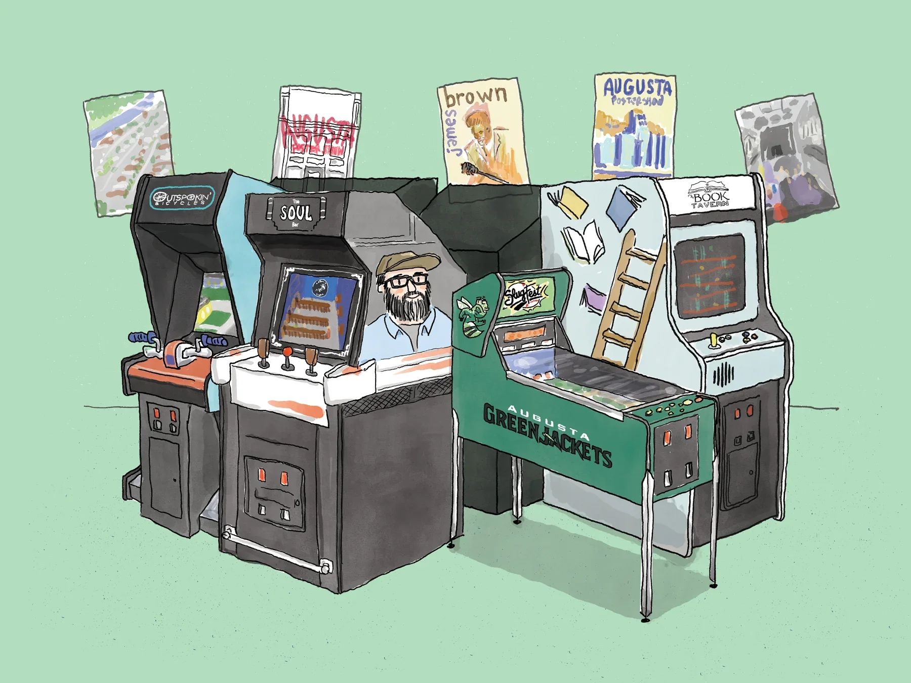 Garden City Arcade by Kenneth James Benson, 2025 Augusta Poster Show