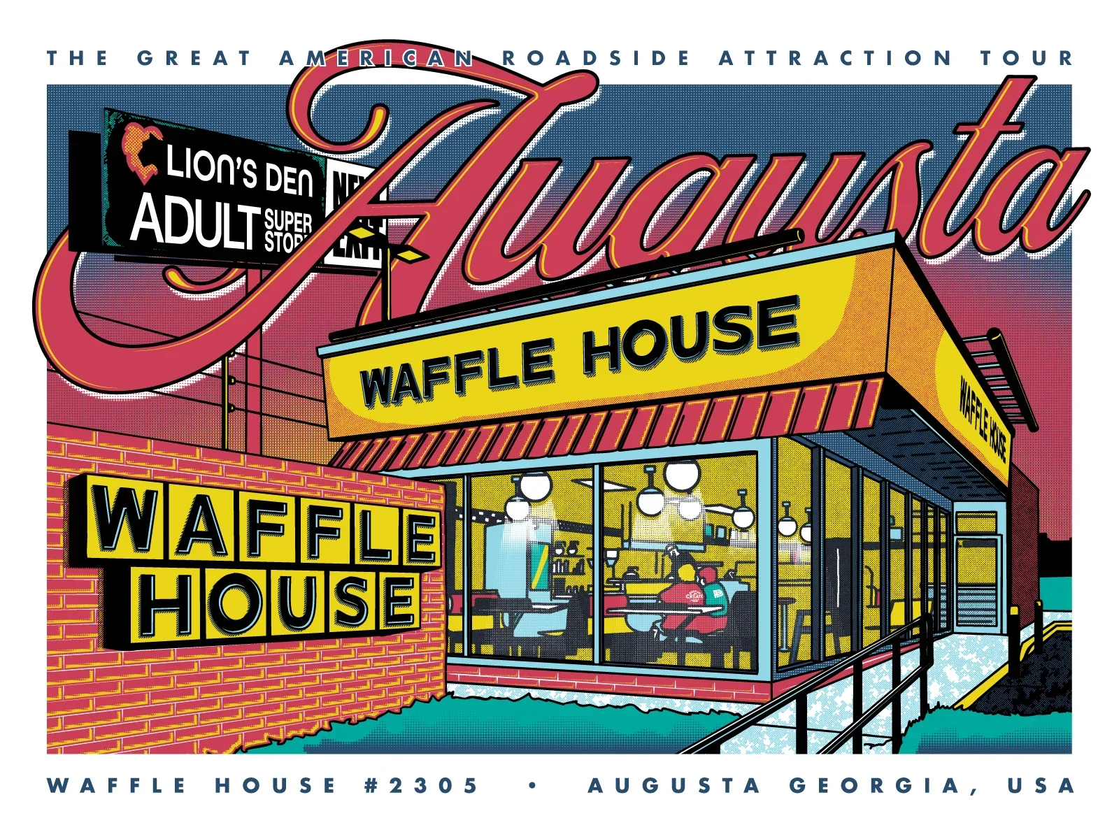 Love by the Light of the Waffle House by Brad Stoneking, 2023 Augusta Poster Show