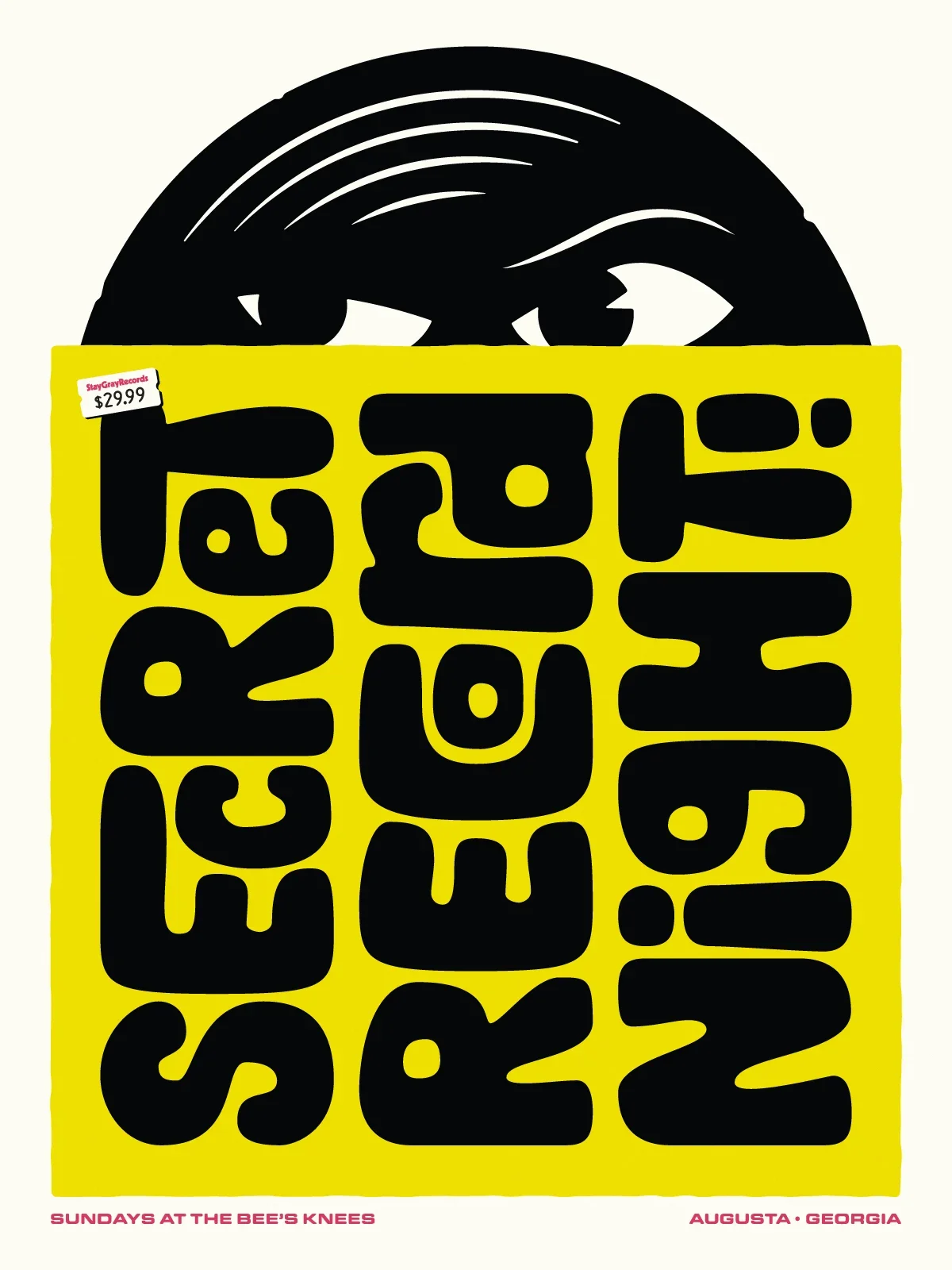 Secret Record Night by Matt Dawson, 2023 Augusta Poster Show