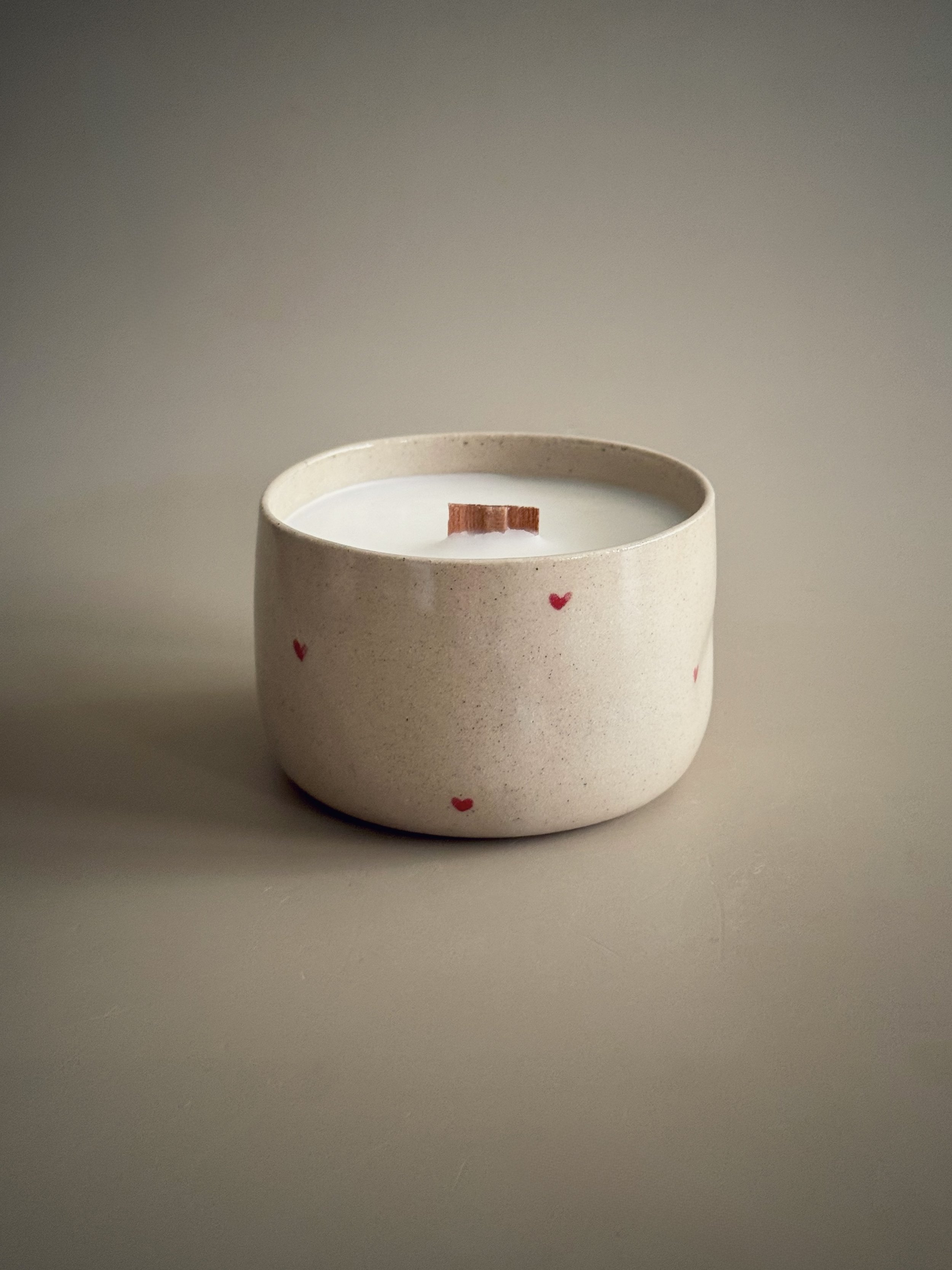 Mini Hearts Ceramic Candle