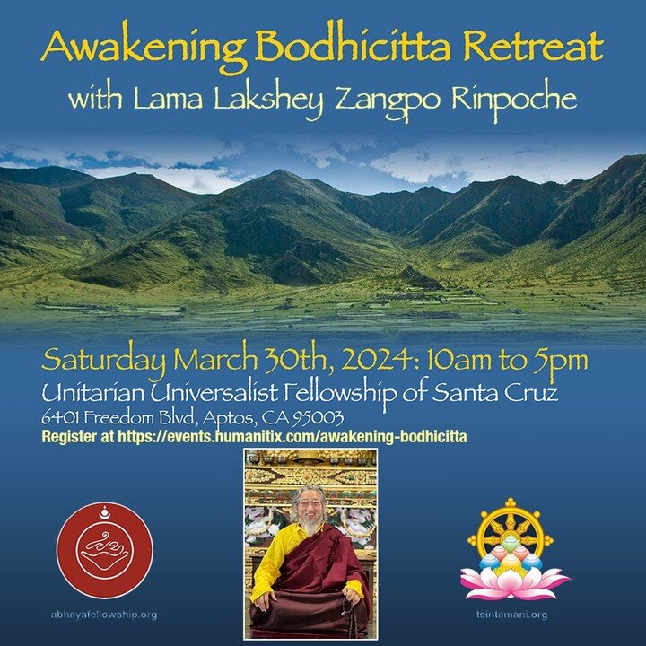 Important update: Due to unforeseen circumstances, Chakung Jigme Wangdrak Rinpoche is no longer able to join this retreat. 

Rinpoche has requested Lama Lakshey Zangpo Rinpoche to continue with teachings on &quot;Awakening Bodhicitta&quot; -- it is a