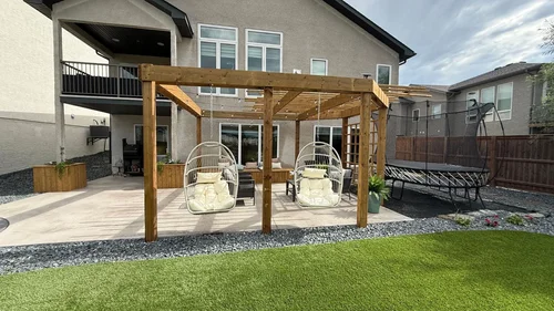 Finished backyard landscaping by Bulger Brothers Landscape Winnipeg