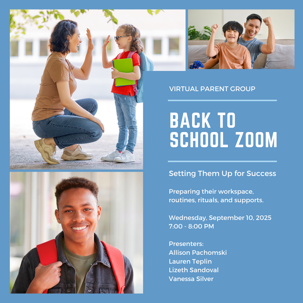 Virtual Parent Group: Back to School - Setting Them Up for Success