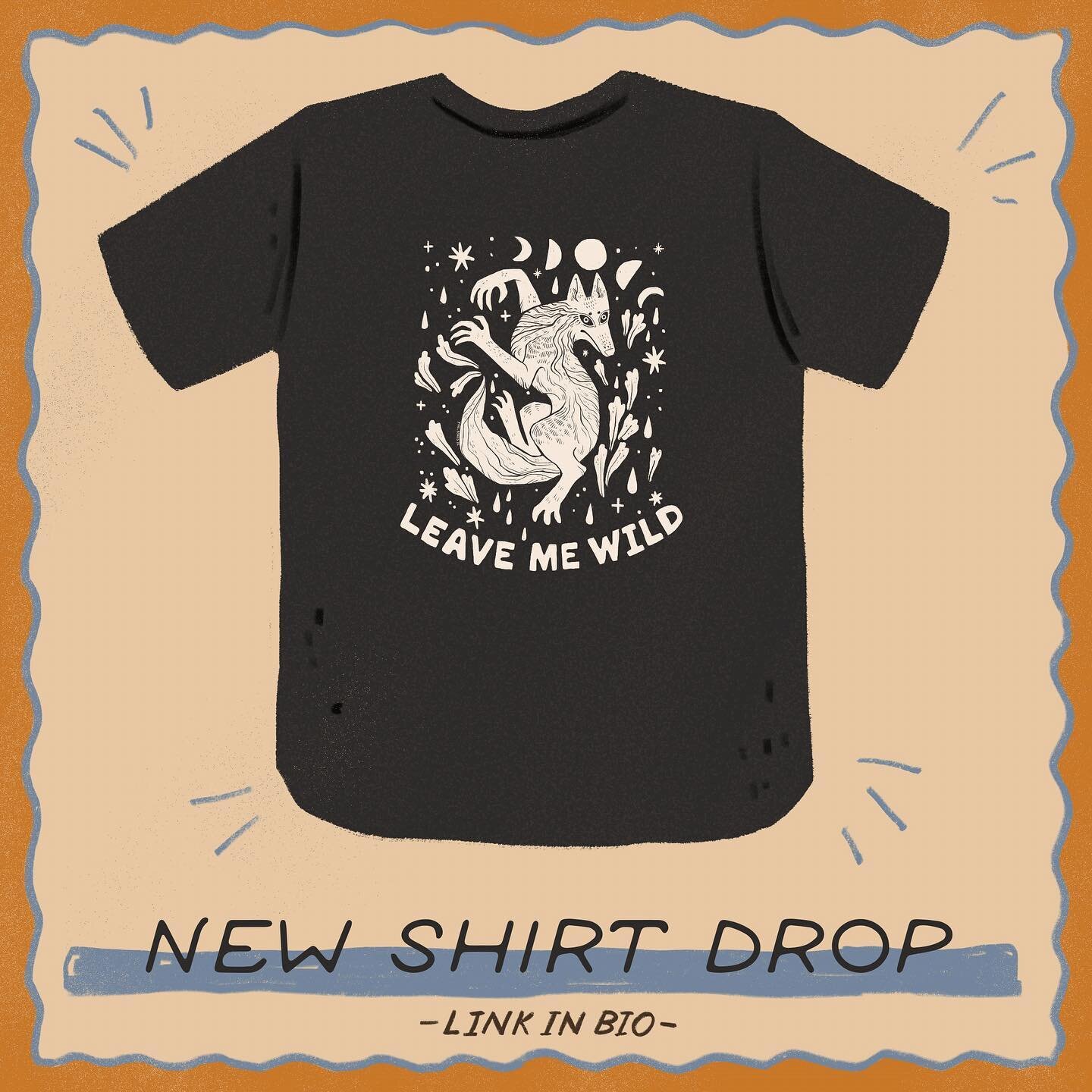 A suprise mini shop update! I added some new T-shirts to my shop today in prelude to my big print update at the end of this month! I&rsquo;m switching over to using shirts that are organic or recycled materials! See the link in my bio