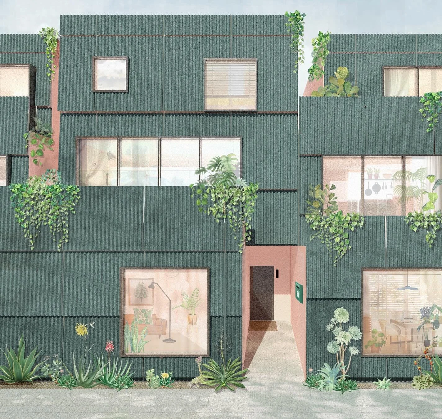 🌱Spinagu is a winner of Small Lots Big Impact, a housing design competition for more of LA 🪴 

Households is a five unit housing design but feasibly holds ten households. It&rsquo;s a subdivision experiment to disrupt the architectural habits of th