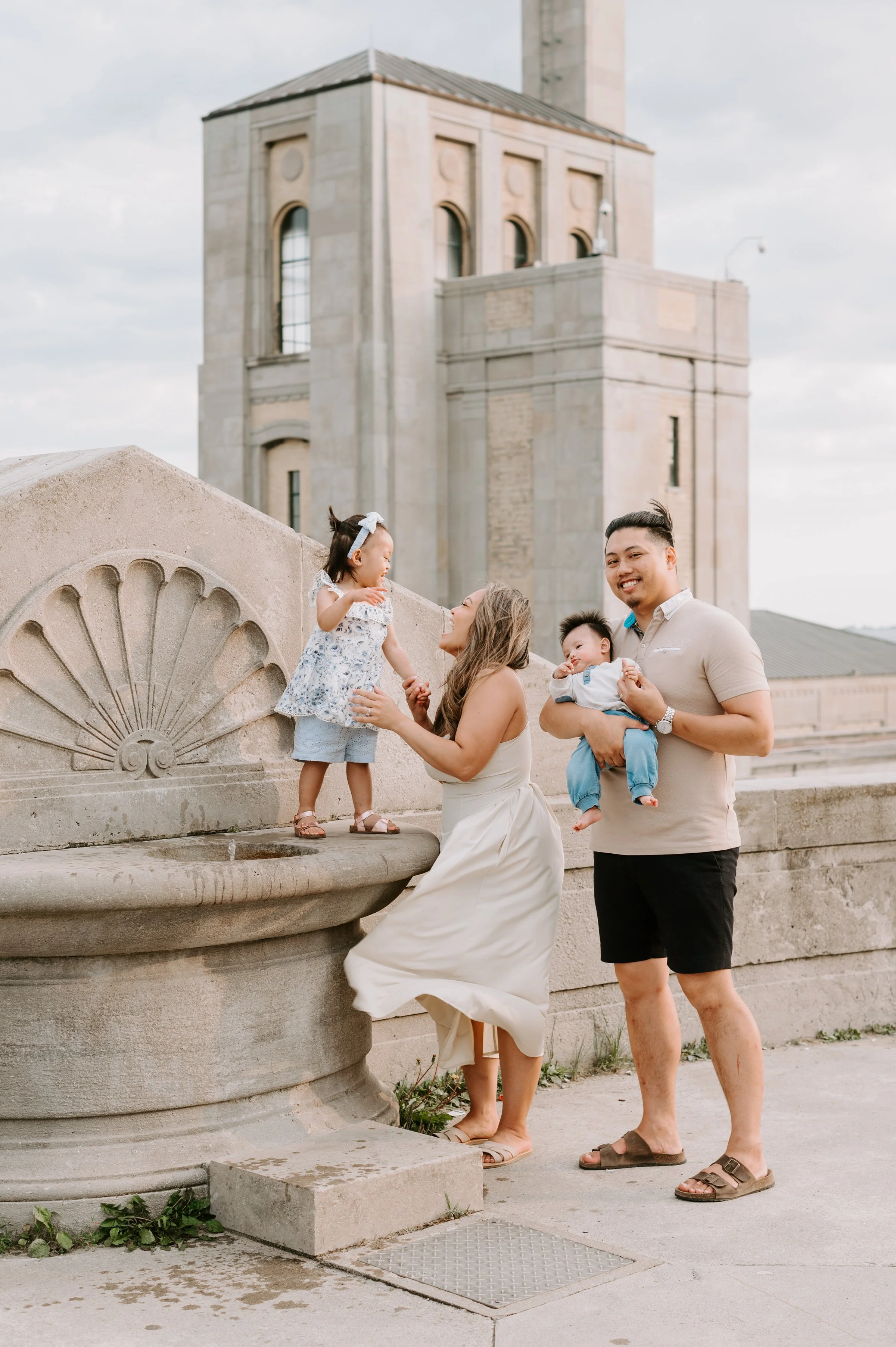Family photo session at R.C Harris Water Treatment Plant